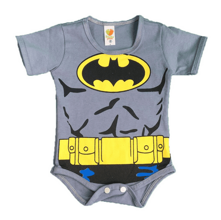Body Infantil cinza com estampa do Batman