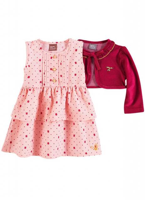 Bolero Infantil Rosa de malha para usar com vestido