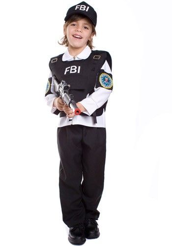 Fantasia infantil masculina do FBI.