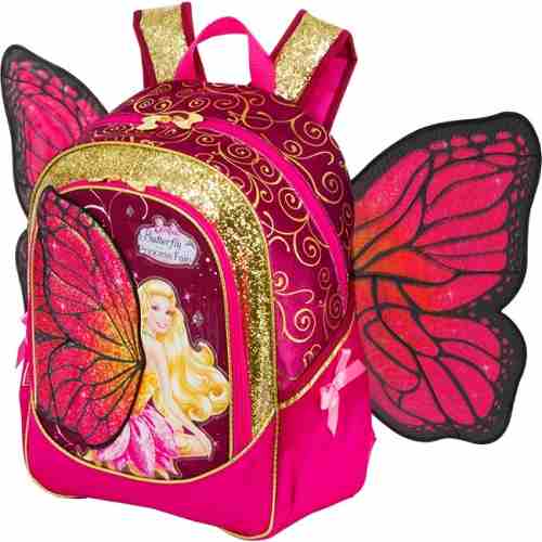 Mochila da Barbie modelo Butterfly com asas rosa e dourada