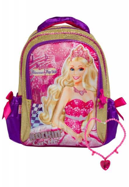 Mochila da Barbie modelo de costa Rockin the Castel com colar