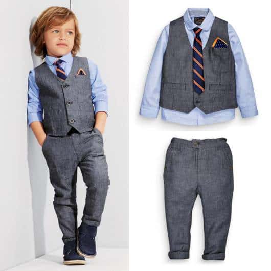 roupa social infantil com gravata e calça