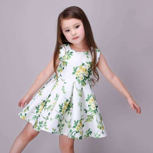 roupa social infantil vestido florido