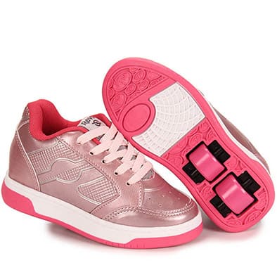 Tênis de rodinha feminino rosa com rodinha rosa