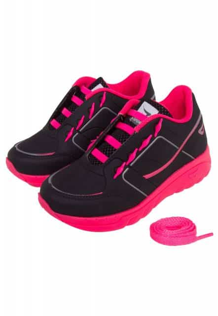 Tênis de rodinha feminino preto e rosa