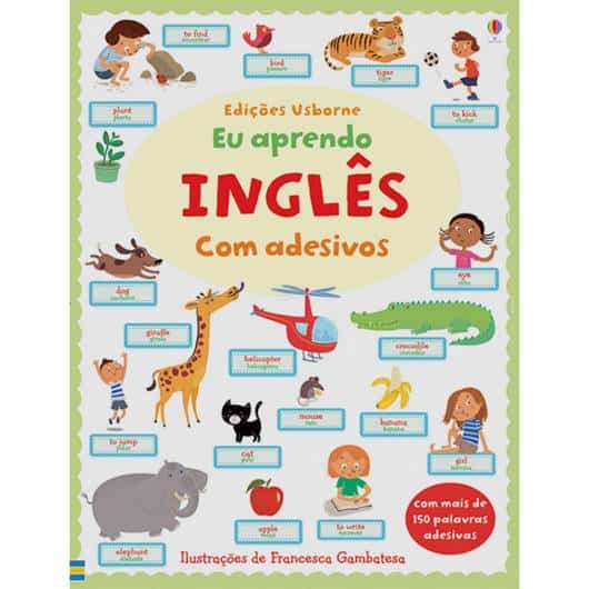 Livro infantil em Inglês Eu Aprendo Inglês com Adesivos