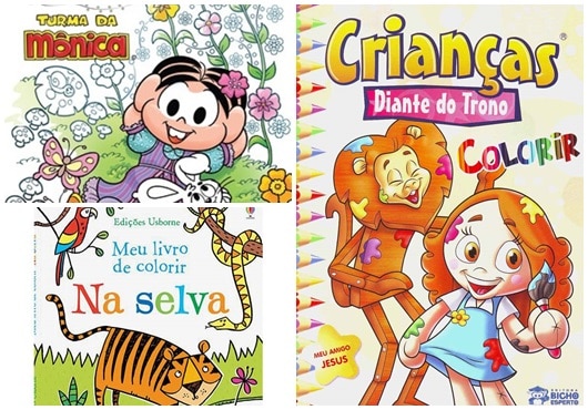 Títulos de Livro Infantil: Meu Livro de Colorir na Selva e Crianças da coleção Diante do Trono 