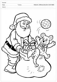 Atividades de Natal para colorir com Papai Noel e saco de presentes