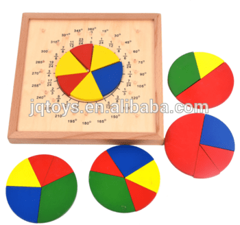 Brinquedo Montessori de madeira: pizza colorida