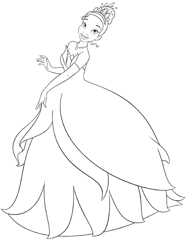 desenho grátis princesa Tiana
