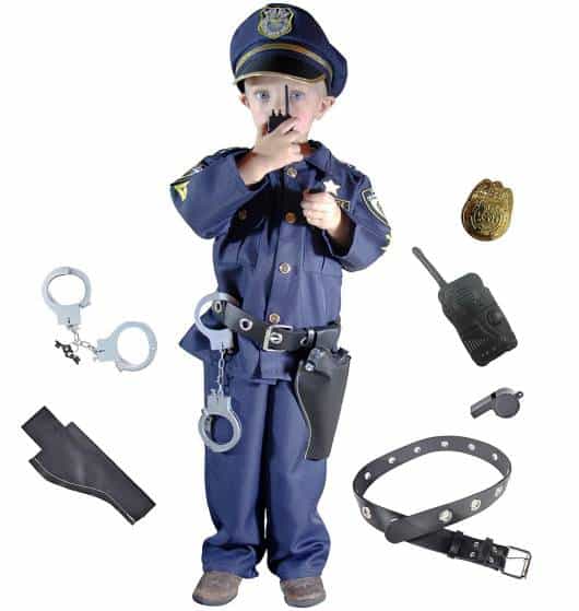 Fantasia de policial infantil para meninos com todos os adereços!