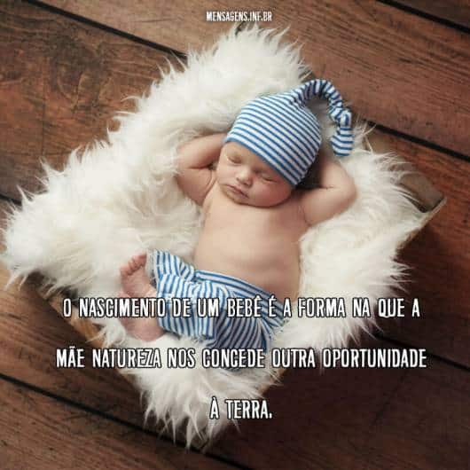 Mensagem filosófica para bebês recém-nascidos