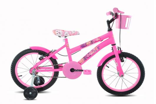 Bicicleta com rodinhas rosa