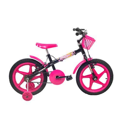 Bike pink e preta para crianças