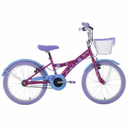 Bike lilás e roxa com cestinha sem as rodinhas