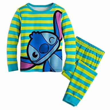 Veja que pijama lindo listrado do Stitch para meninos e meninas
