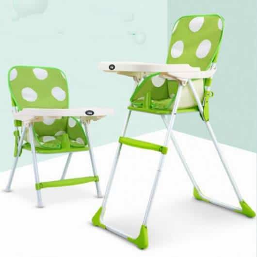Cadeira de alimentação: Portátil verde e branca