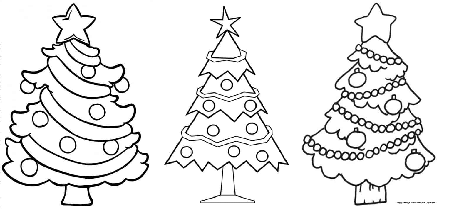 desenhos de árvore de natal para imprimir grátis