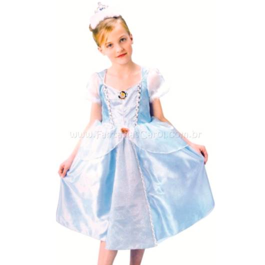 Vestido da Cinderela com azul e branco