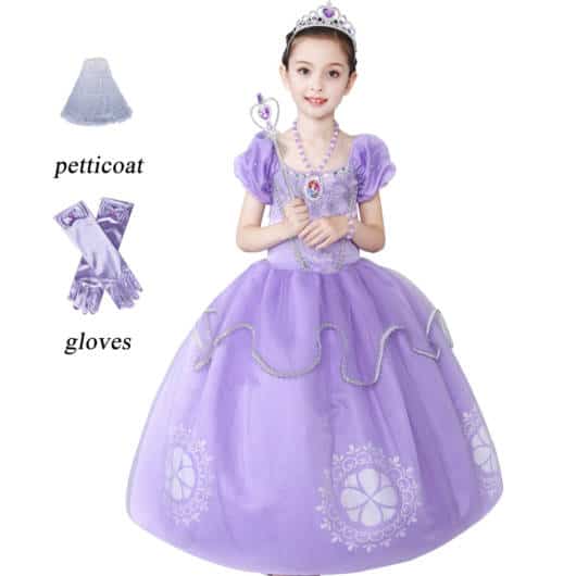 Vestido longo infantil: Princesa Sofia