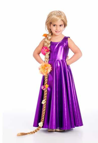 Vestido longo infantil: Rapunzel