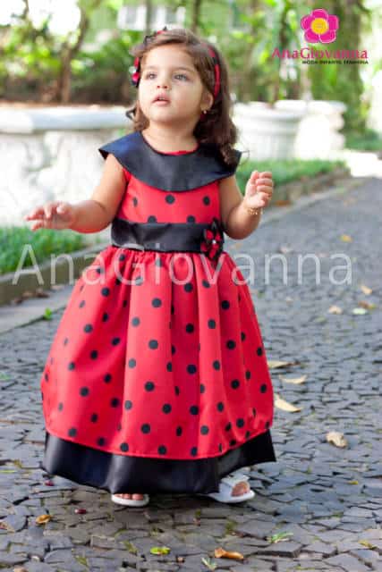Vestido longo infantil: Ladybug