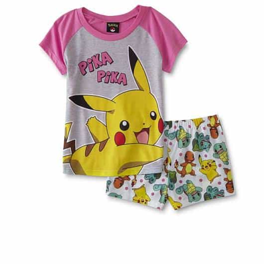 Pijama Pokemon com camiseta e short estampados