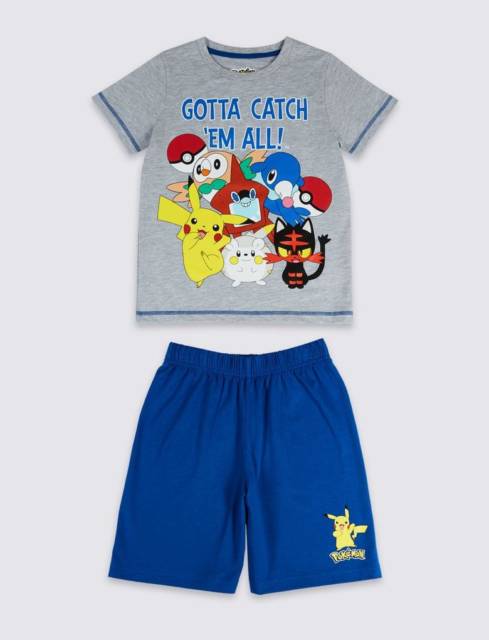 Pijama perfeito para o verão para meninos que gostam de Pokemon