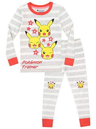 Pijama listrado com estampa do Pikachu
