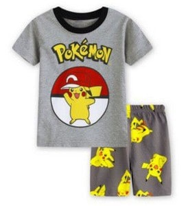 Pijama masculino de verão do Pokemon