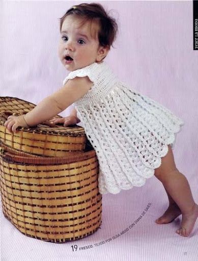 vestido bebê simples de crochê