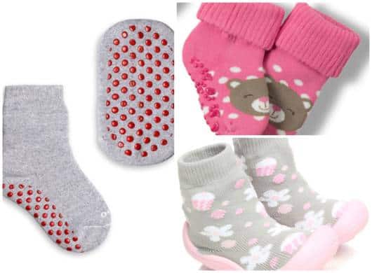 As meias com antiderrapante são as mais seguras para seu bebê