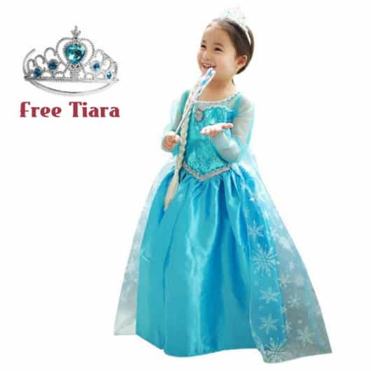 Vestido da frozen: vestido da Elsa longo 
