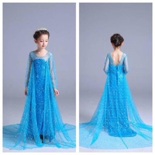 Vestido da frozen: vestido da Elsa com tiara