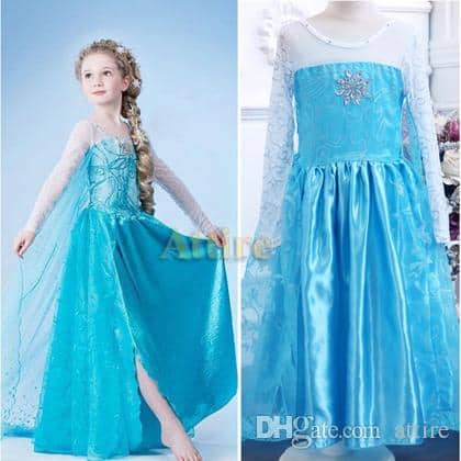 Vestido da frozen: vestido da Elsa com fenda