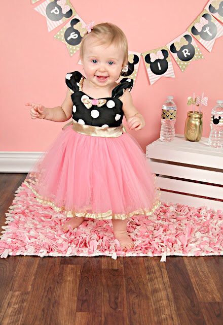 vestido da Minnie para bebê de 1 ano