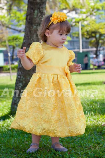 vestido amarelo inffantil