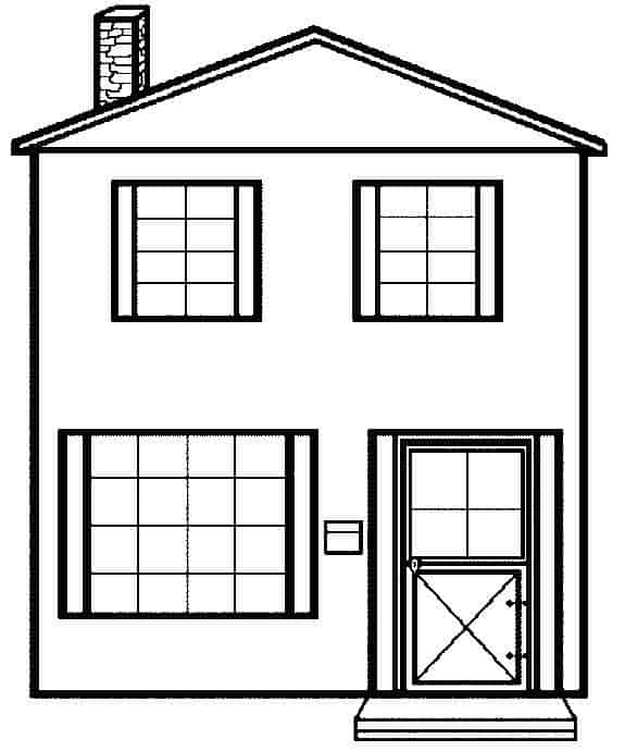 casa simples para colorir
