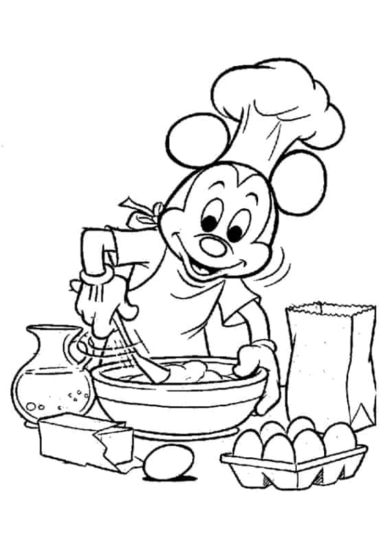 desenho do mickey cozinheiro