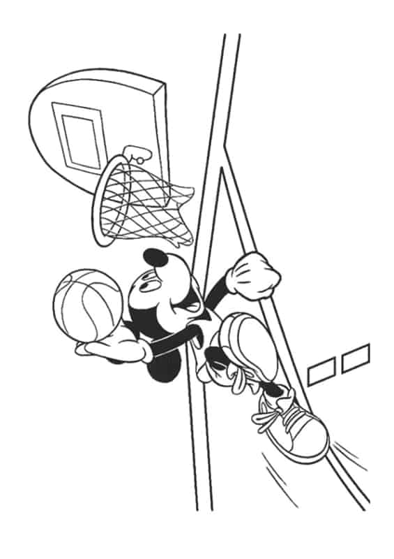 desenho do mickey jogador de basquete