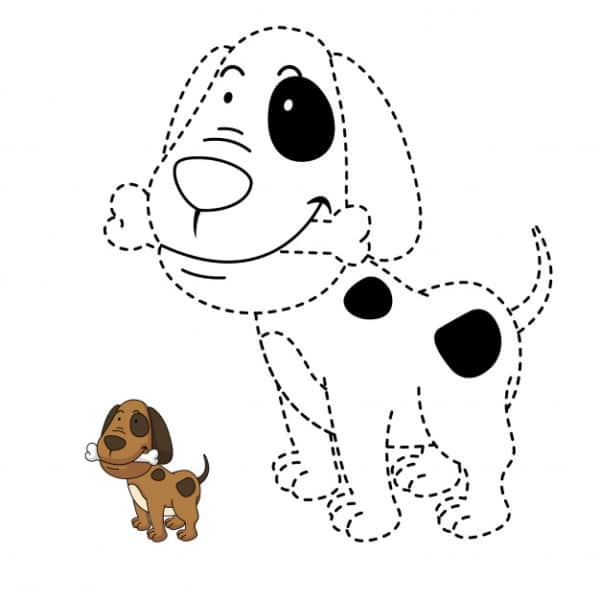 Cachorro com modelo para colorir