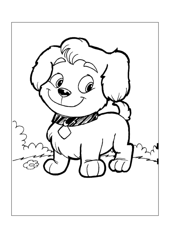 Cachorro pequeno para colorir