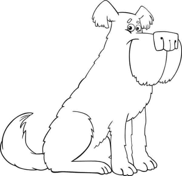Desenho animado de cachorro para colorir