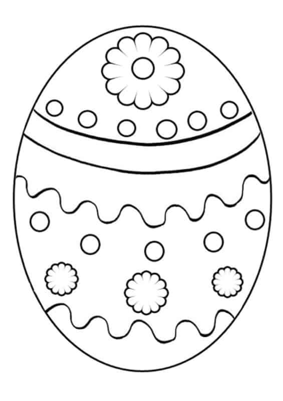 desenho de ovo de Páscoa com flores