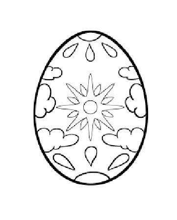 desenho de ovo de Páscoa com sol