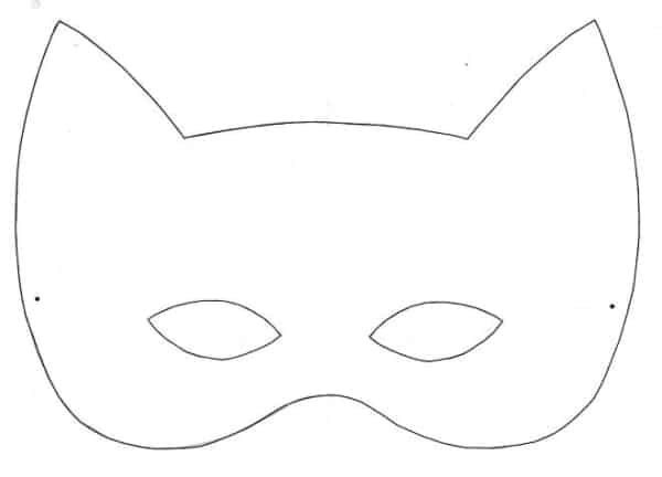 molde de máscara de Carnaval infantil gatinho