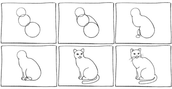 passo a passo de como desenhar um gato