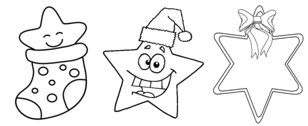 Desenhos de estrela de natal para colorir