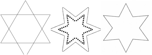 estrela de 6 pontas para colorir