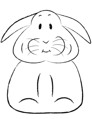 Desenho de coelho para pintar simples